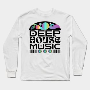 DEEP HOUSE  - Orbs And Stars (blue/purple/black) Long Sleeve T-Shirt